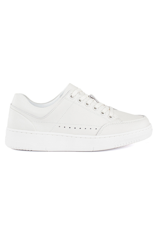 scarpe in pelle bianca con plateau alto