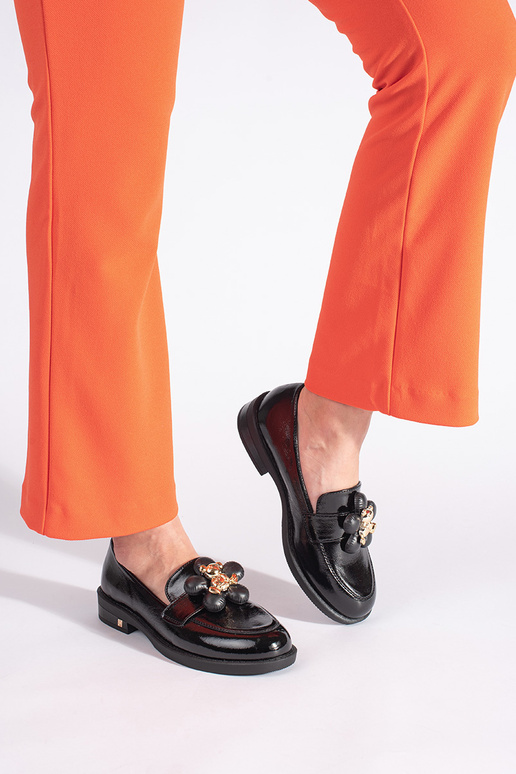 mocassini da donna laccati neri con... mocassini da donna laccati neri con...