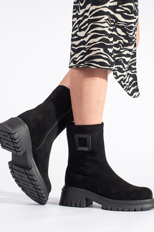 scarpe da donna nere su suola spessa