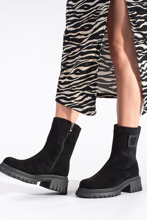 scarpe da donna nere su suola spessa