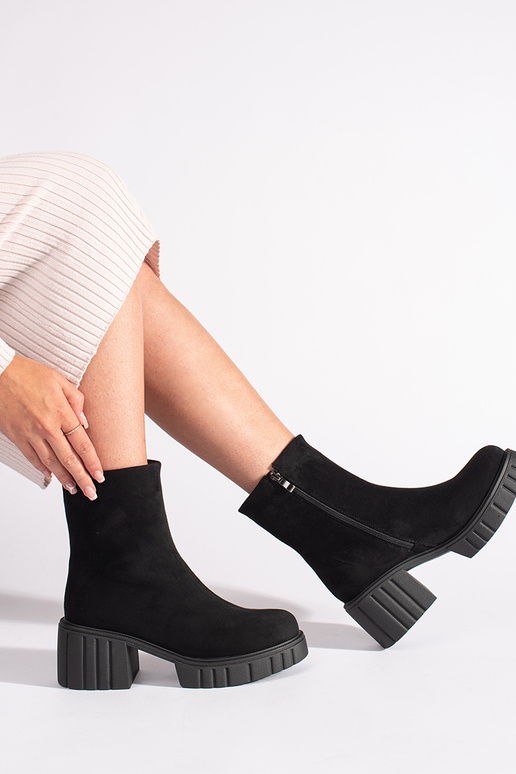 scarpe con plateau nere da donna