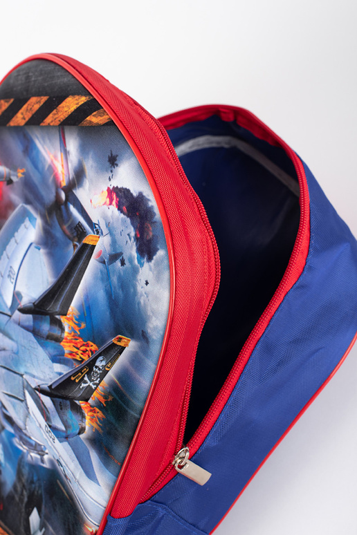 zaino blu-rosso per un ragazzo ze...