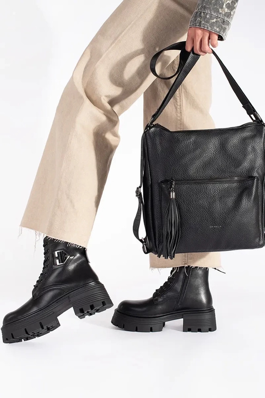 zaino nero tipo borsa da donna con...