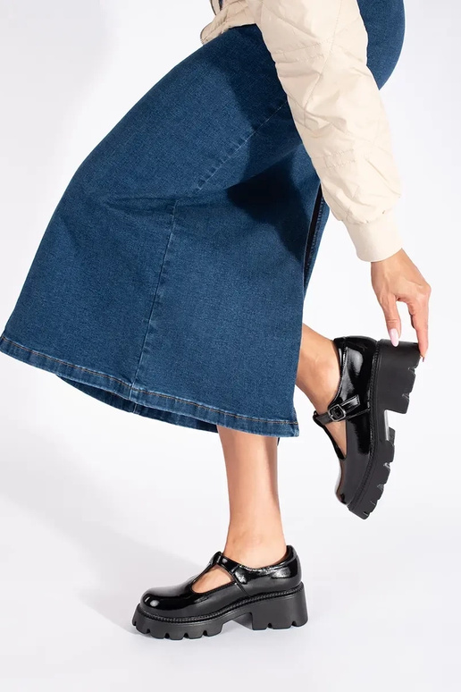 colore nero laccato scarpe da donna...