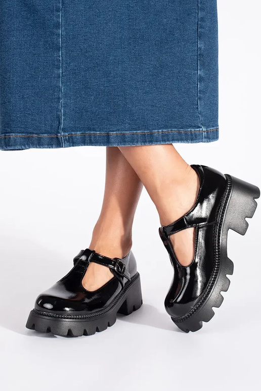 colore nero laccato scarpe da donna...