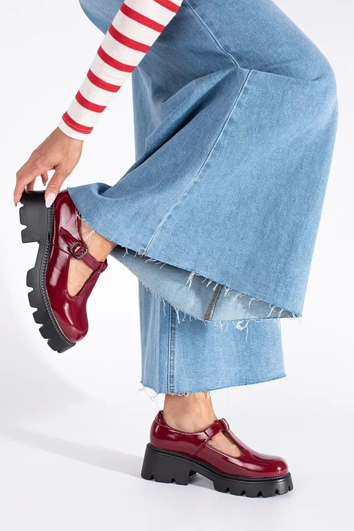 Borgogna laccato scarpe da donna con...