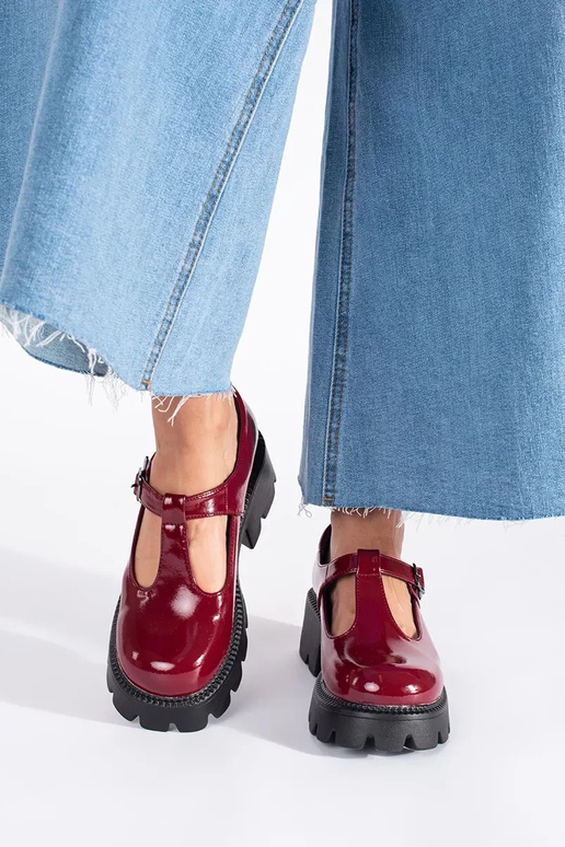 Borgogna laccato scarpe da donna con...