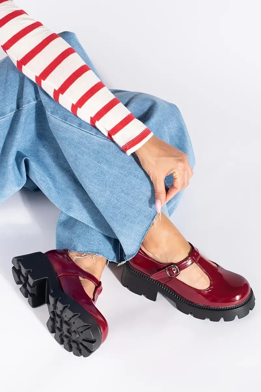 Borgogna laccato scarpe da donna con...