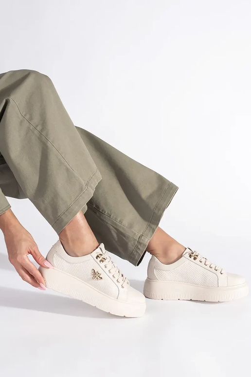 Pelle beige Scarpe modello sneakers...