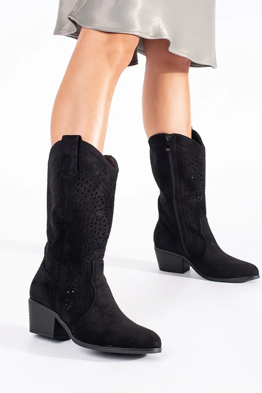 colore nero traforato stivali da...