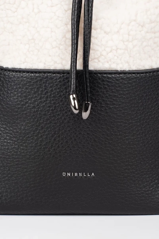 Borsa elegante nera con pelliccia