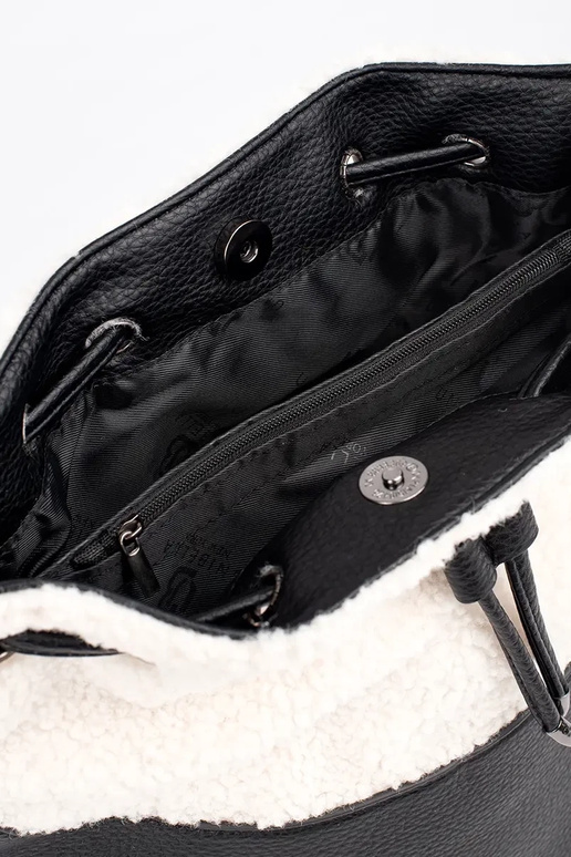 Borsa elegante nera con pelliccia