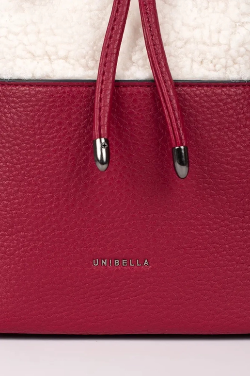 Borsa elegante rossa con pelliccia