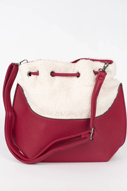 Borsa elegante rossa con pelliccia