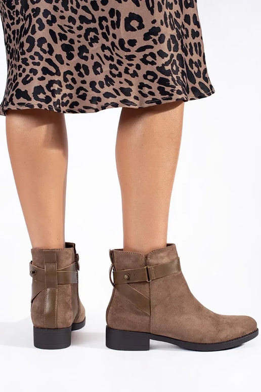 scarpe da donna in camoscio beige