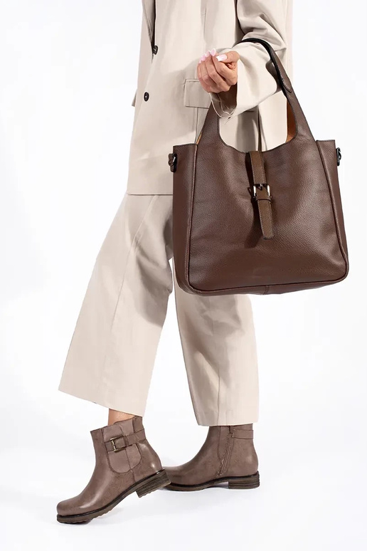 scarpe da donna marroni con tacco basso