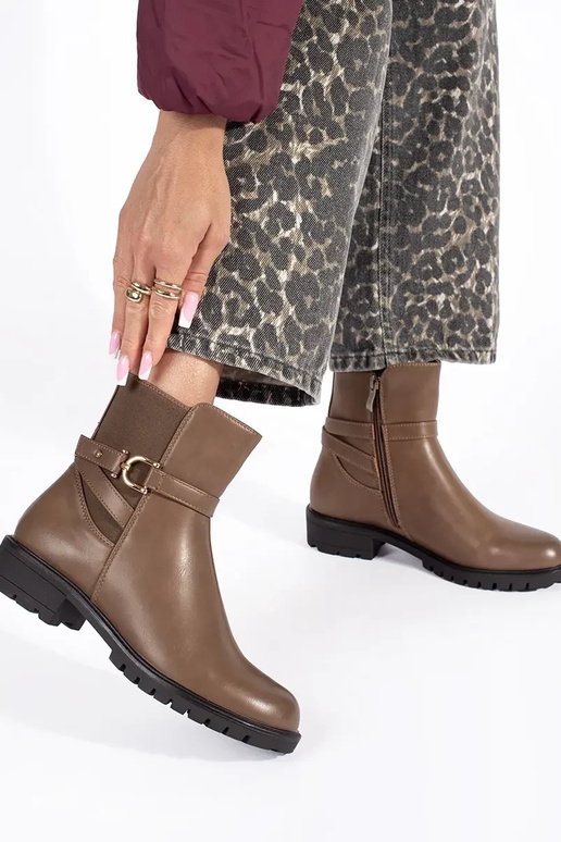 scarpe da donna alte marroni