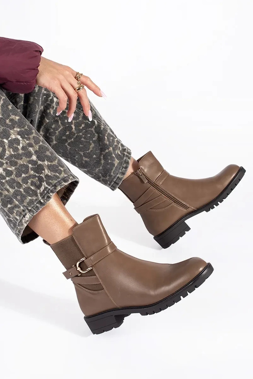 scarpe da donna alte marroni