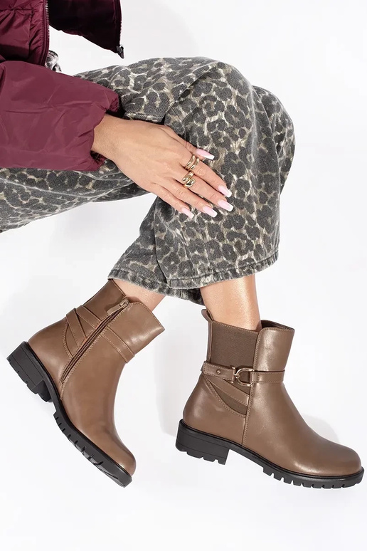 scarpe da donna alte marroni