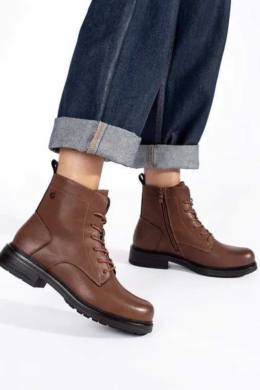 scarpe stringate da donna marroni di...