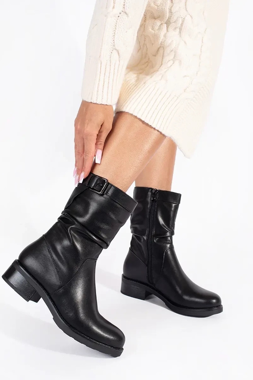 scarpe da donna isolanti in pelle nera