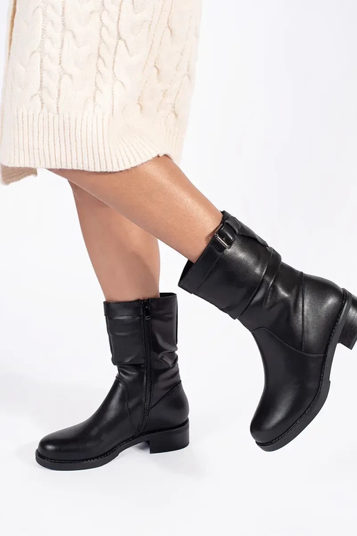 scarpe da donna isolanti in pelle nera