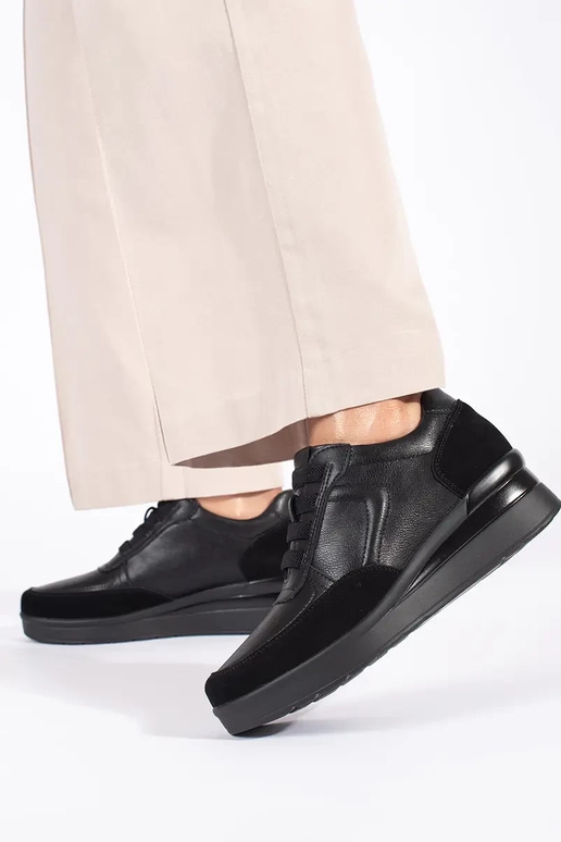 scarpe con zeppa da donna in pelle...