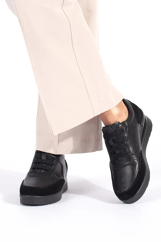 scarpe con zeppa da donna in pelle...