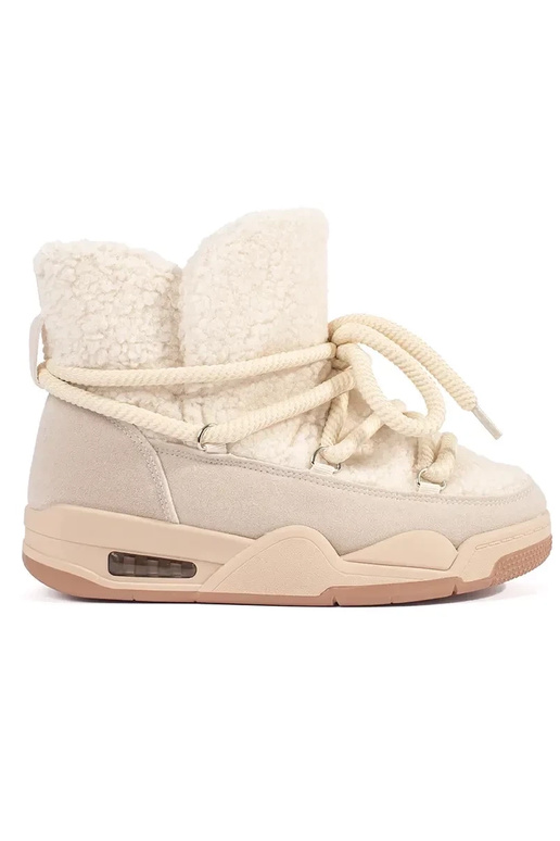 Stivali da neve da donna beige con... Stivali da neve da donna beige con...