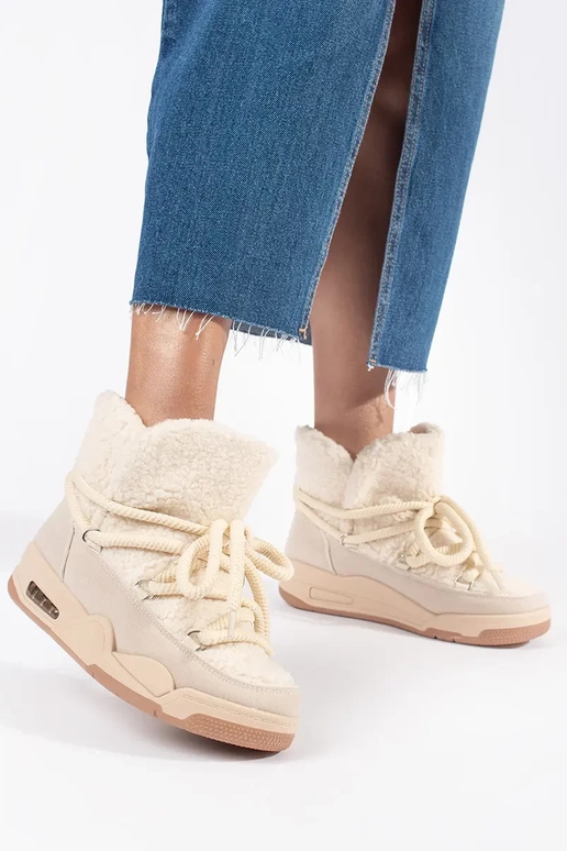 Stivali da neve da donna beige con... Stivali da neve da donna beige con...