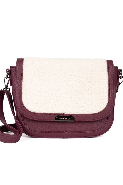 Borsa bordeaux con pelliccia