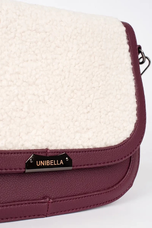 Borsa bordeaux con pelliccia