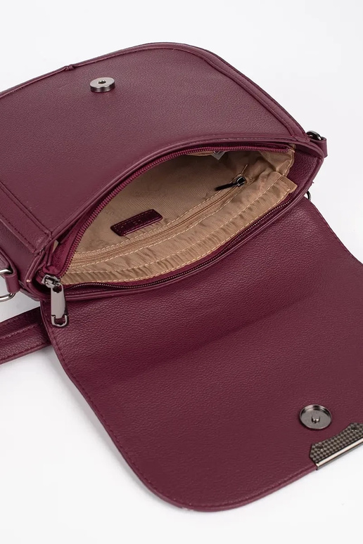 Borsa bordeaux con pelliccia