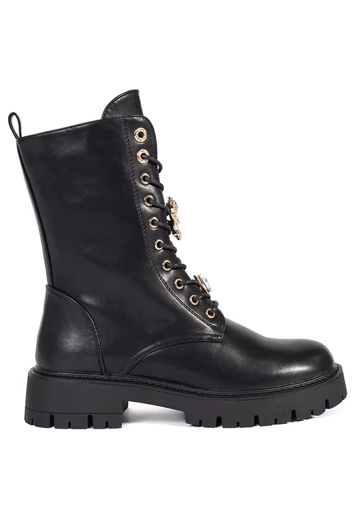 Scarpe nere con plateau e lacci