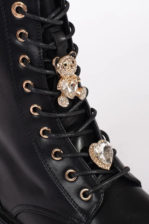 Scarpe nere con plateau e lacci