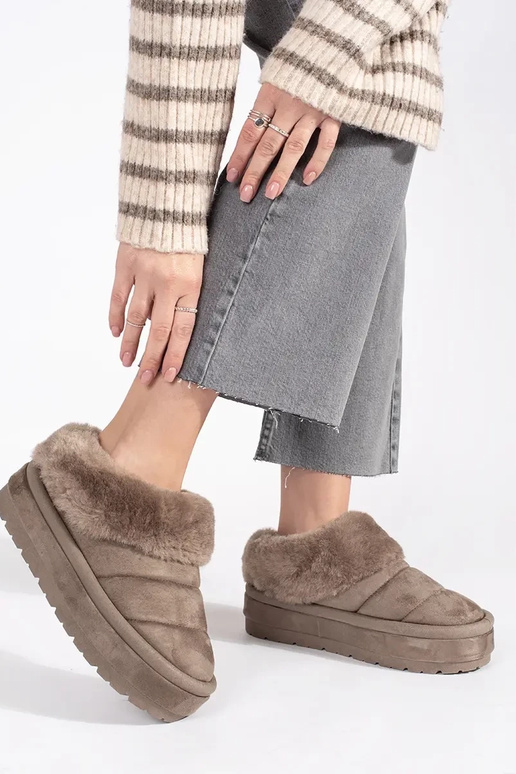 beige Basso chiusura Doposci da donna...