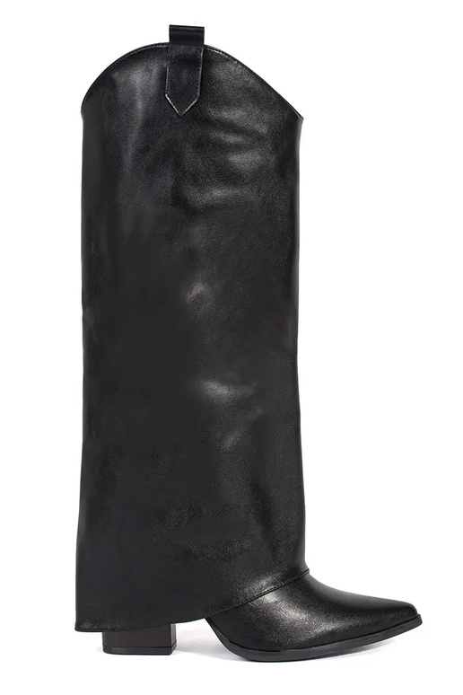 colore nero stivali A stylu koAbojek...