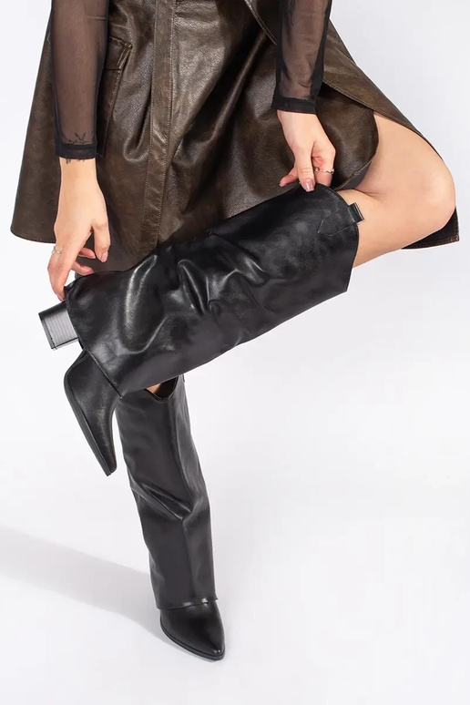 colore nero stivali A stylu koAbojek...