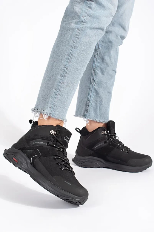 colore nero isolato Scarpe da trekking colore nero isolato Scarpe da trekking