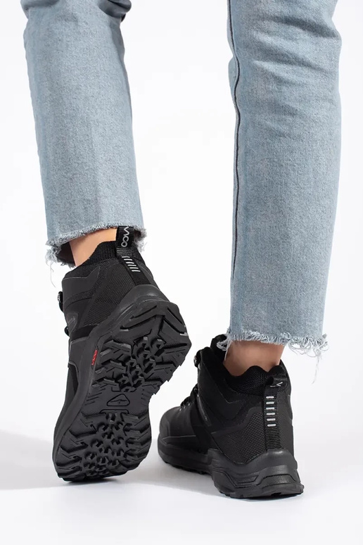 colore nero isolato Scarpe da trekking colore nero isolato Scarpe da trekking