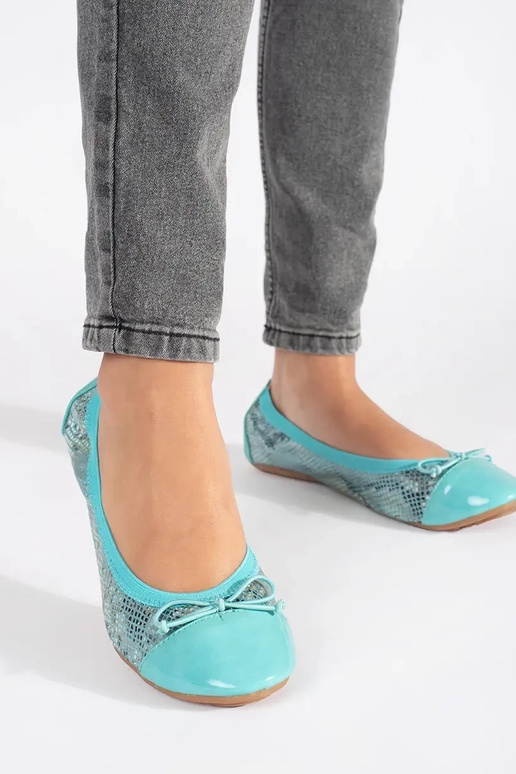 Ballerine blu con fiocco