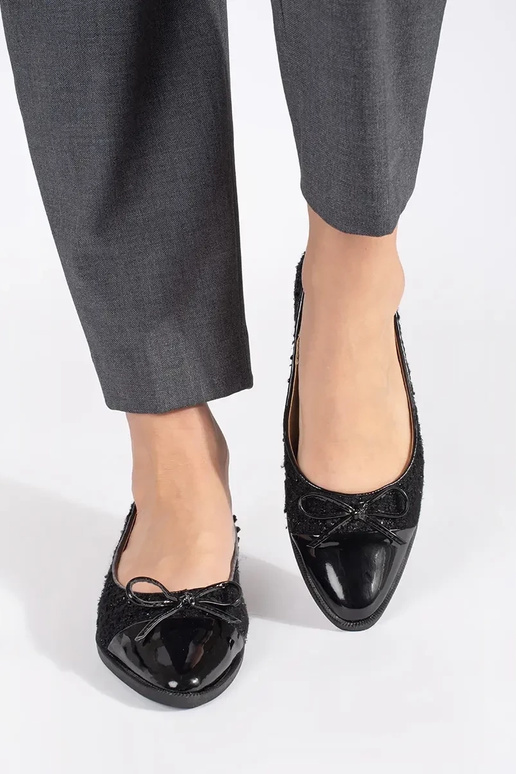 colore nero luccichio ballerine con...