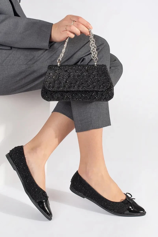 colore nero luccichio ballerine con...