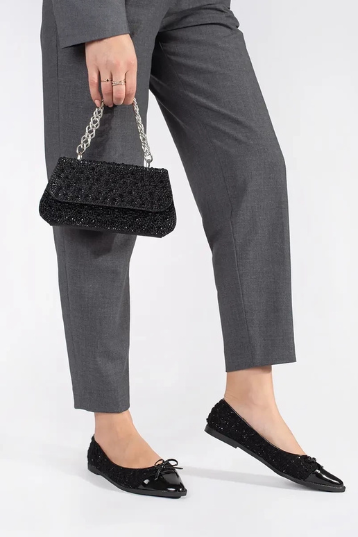 colore nero luccichio ballerine con...