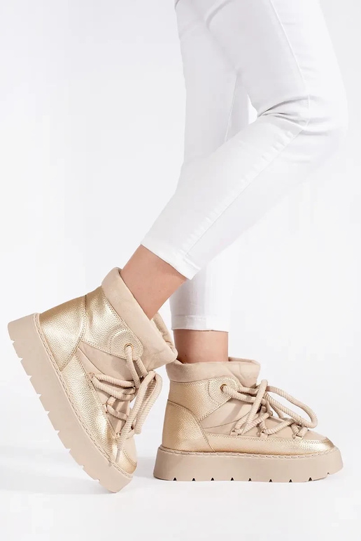 colore avorio allacciato Doposci da...