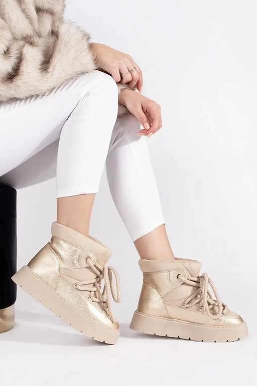 colore avorio allacciato Doposci da...