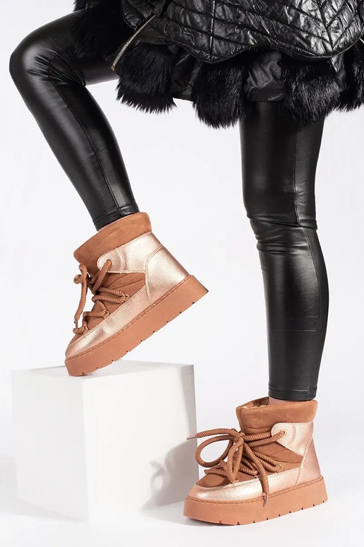 colore marrone allacciato Doposci da...