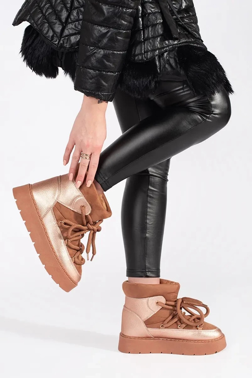 colore marrone allacciato Doposci da...