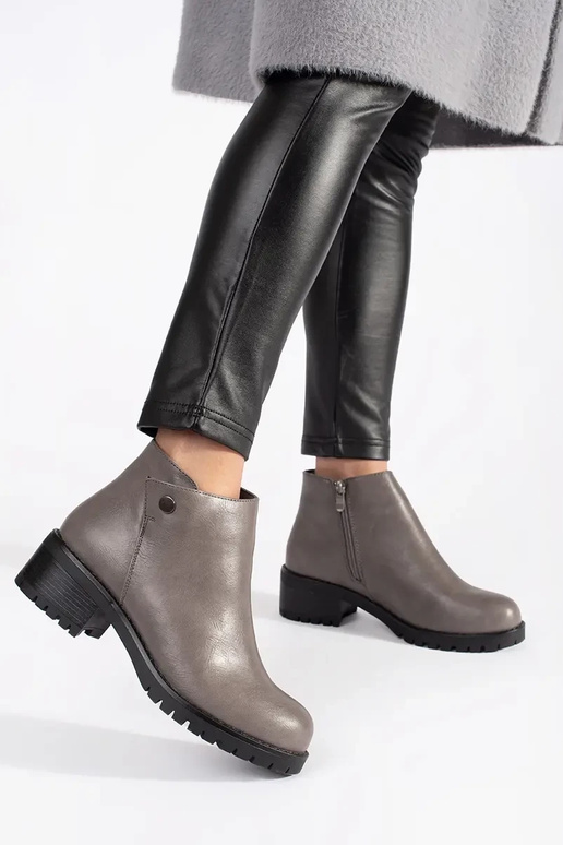 Scarpe grigie in imitation leather