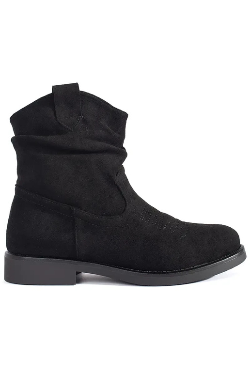 Stivali cowboy neri in suede per donna